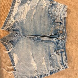 American Eagle Outfitters Ripped Light Blue Jean Shorts